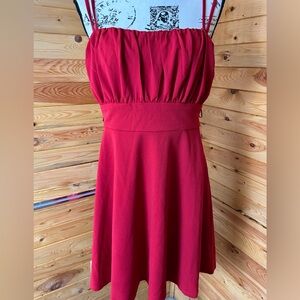 NWT red formal mini dress with uniques straps and back zip